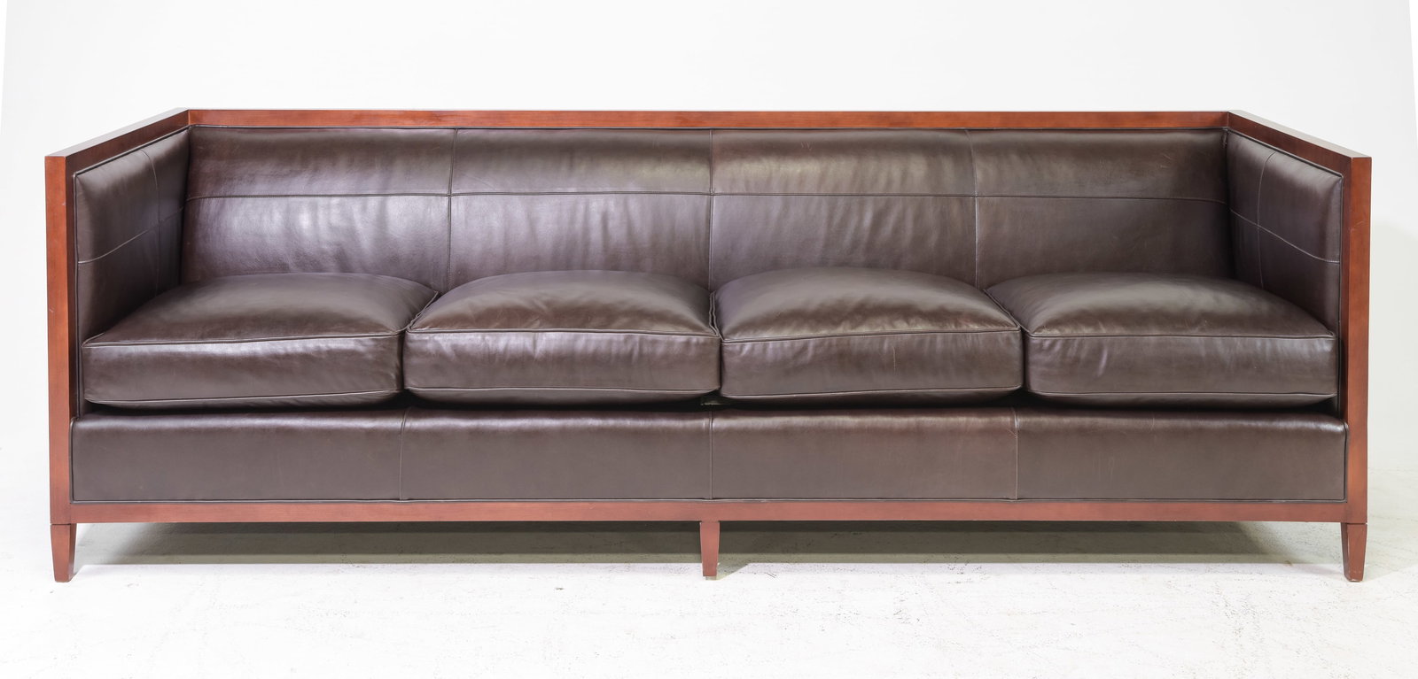 Empire Style Baker Mahogany Leather Sofa (1 of 10)