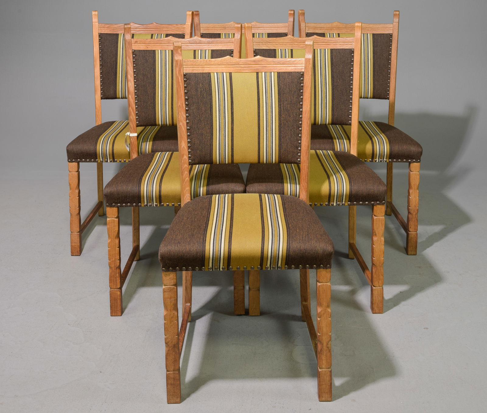 Set of Six Danish Oak Upholstered Dining Chairs (1 of 2)