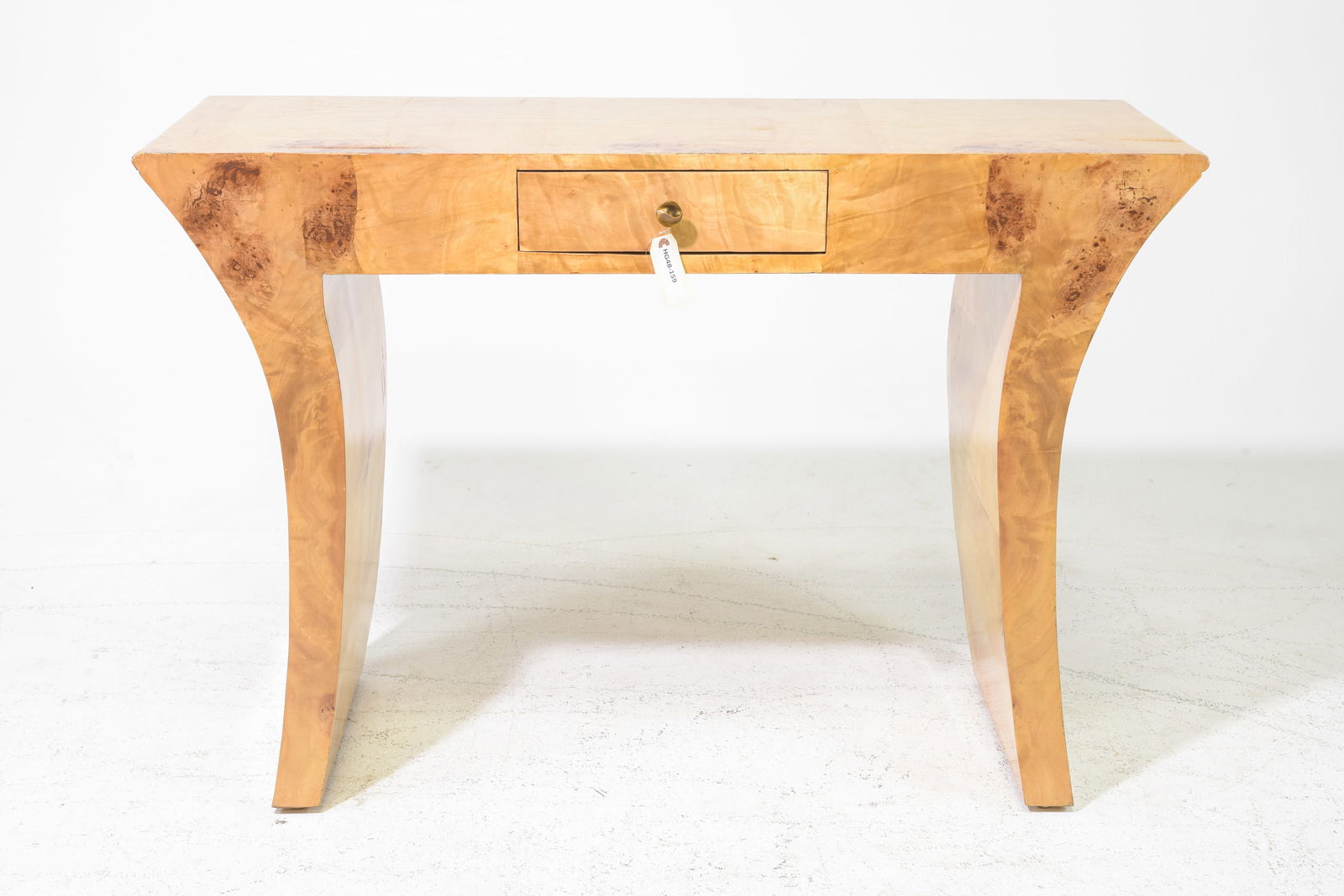 Art Deco Style Burled Single Drawer Hall Table (1 of 5)