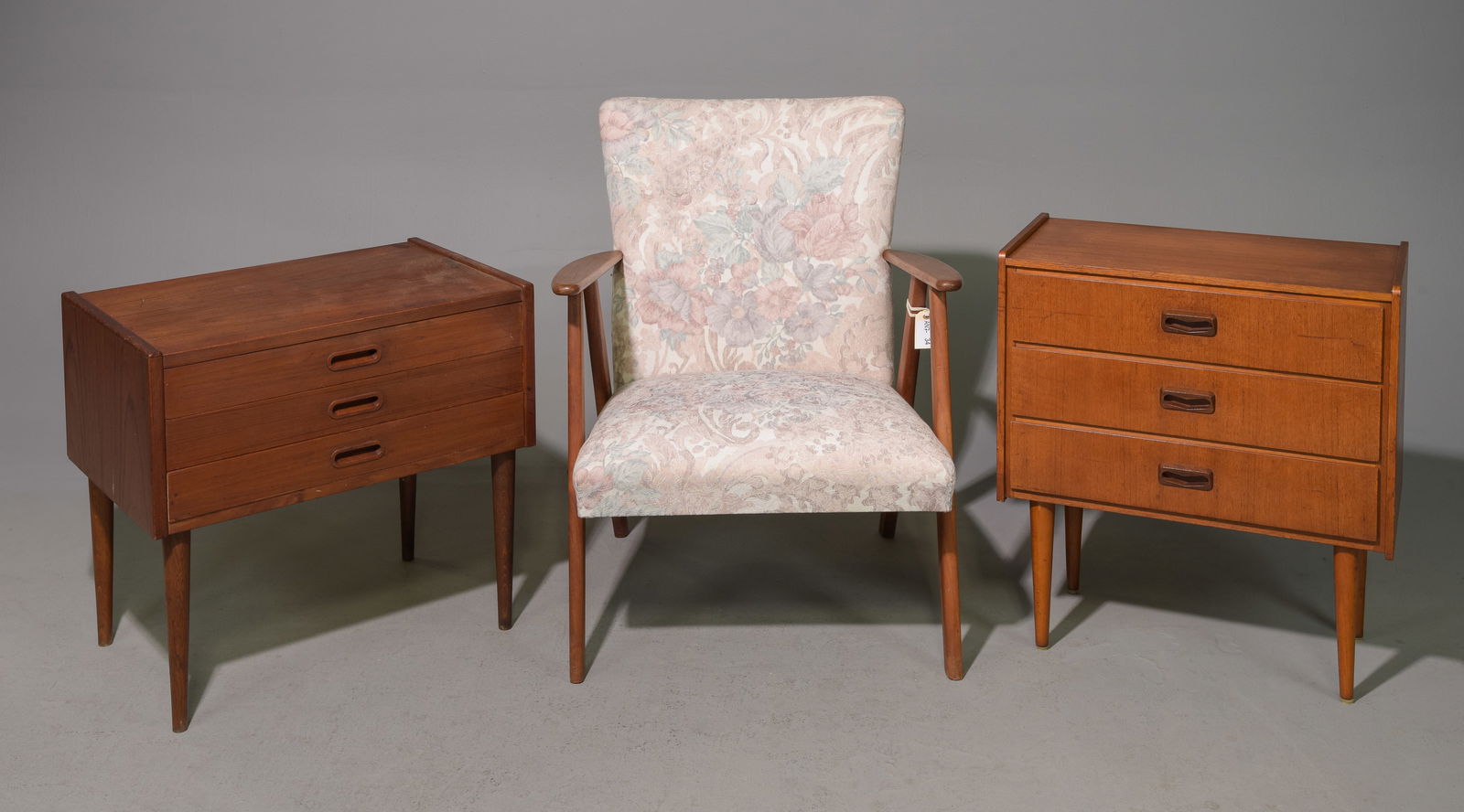 Danish Modern Arm Chair & 2 Three Drawer Chests (1 of 5)