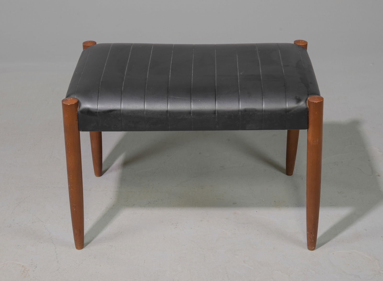 Mid Century Modern Black Vinyl Stool (1 of 2)