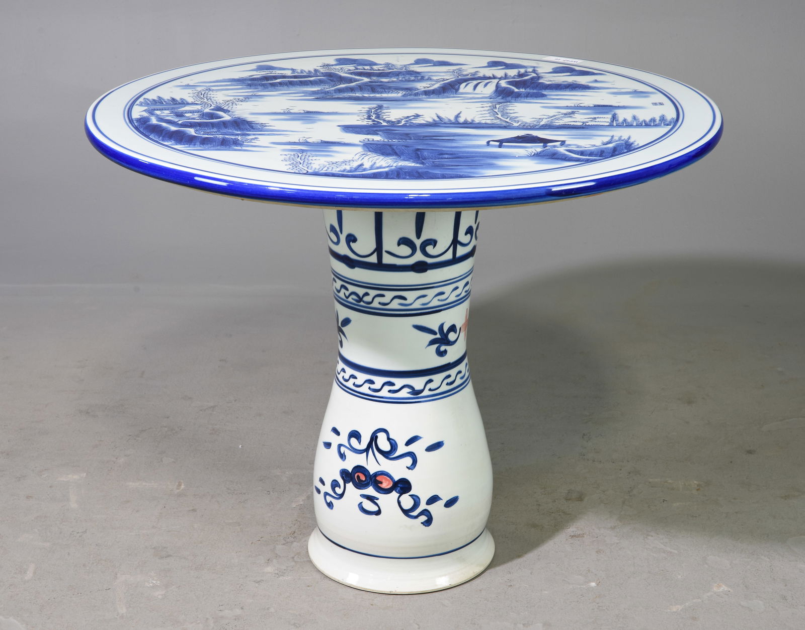 Delft Blue & White Round Porcelain Table (1 of 5)