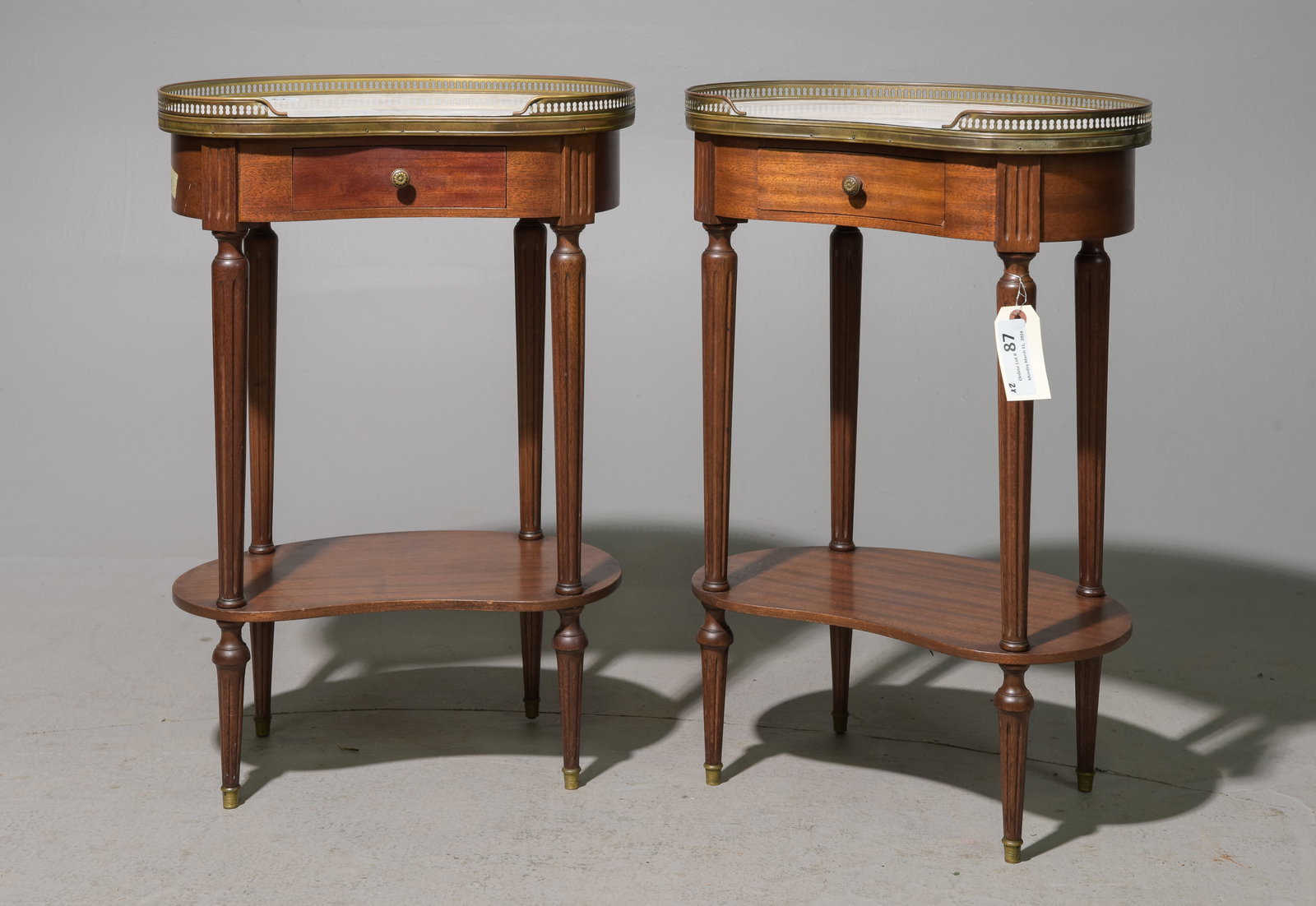 Two Louis XVI Style White Marble Top Occasional Tables (1 of 4)