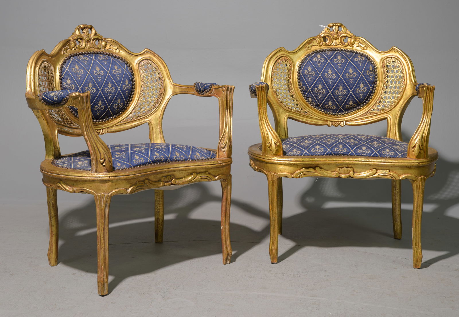 Pair of French Antique Gilded Arm Chairs (1 of 5)