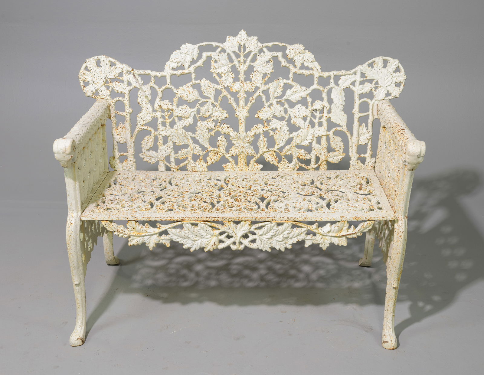 Continental Style Painted Cast Iron Garden Bench #1 (1 of 5)