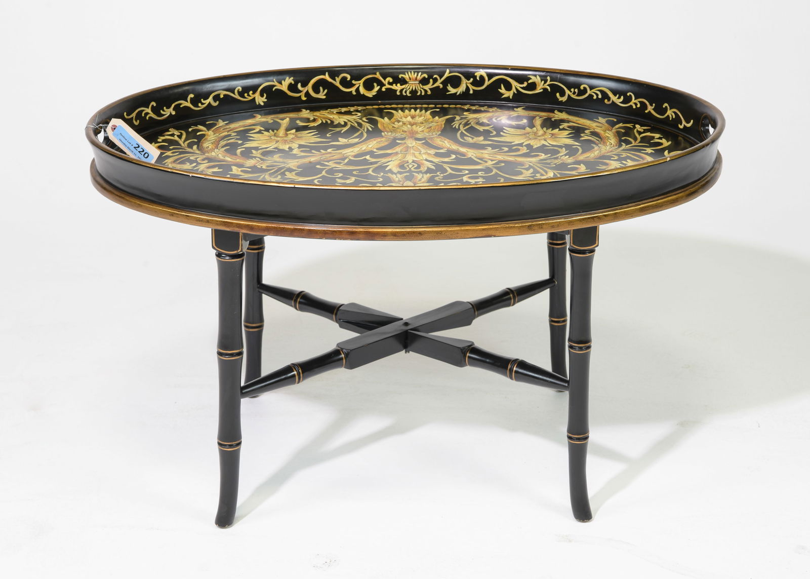 French Faux Bamboo Folding Base Butlers Tray Table (1 of 4)