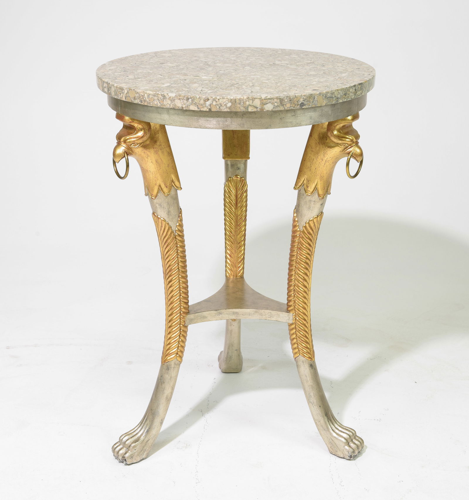 Empire Style Round Faux Marble Top Occasional Table (1 of 4)