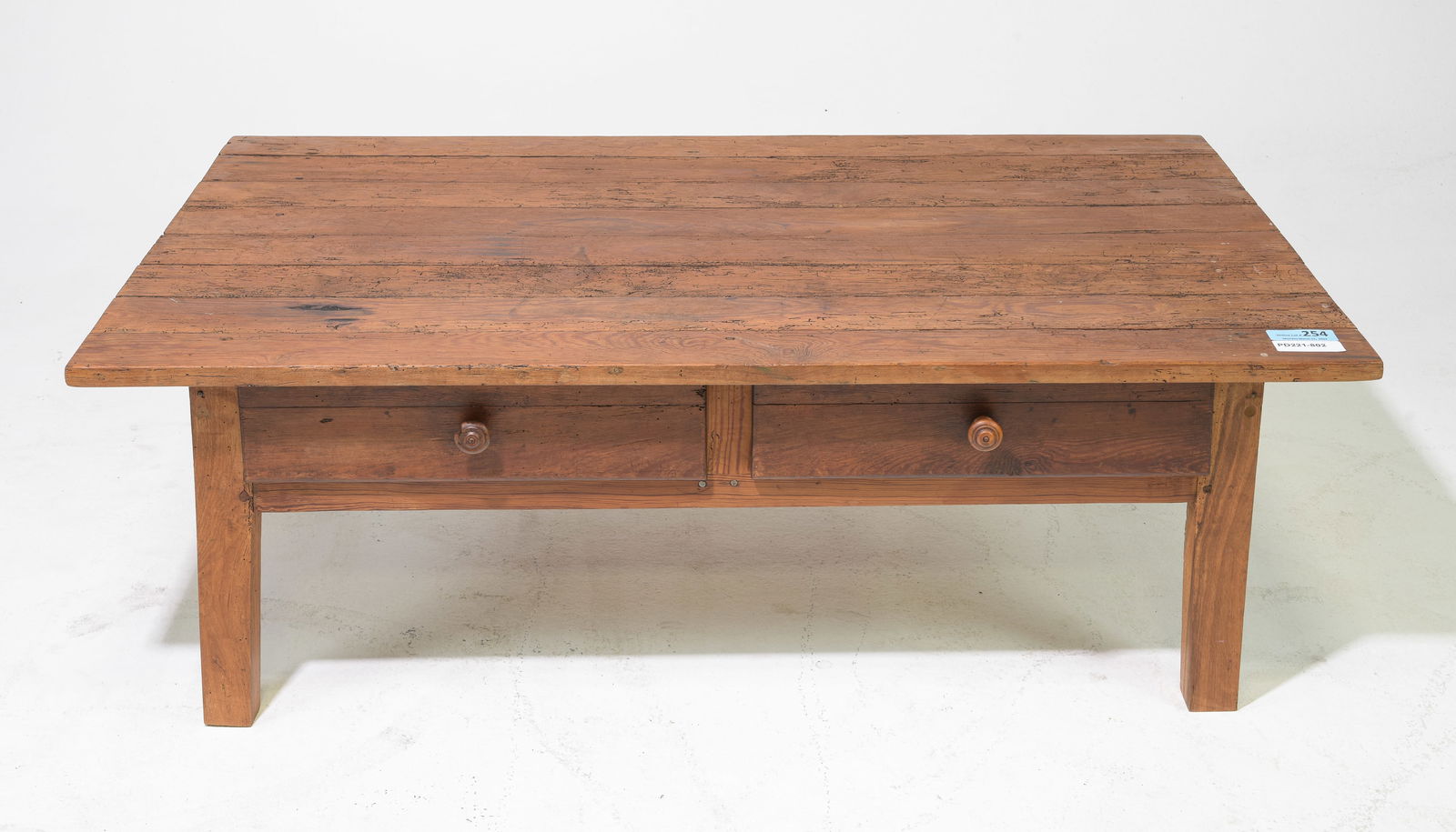 Rustic French Ash Wood Two Drawer Coffee Table (1 of 4)