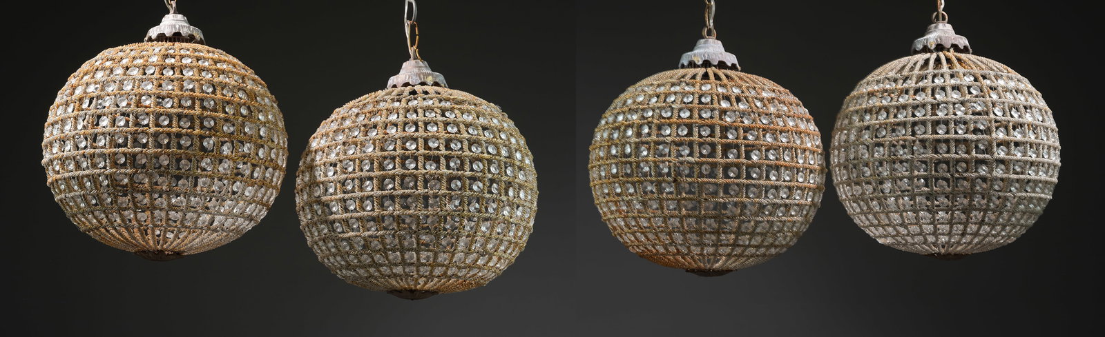 Four Empire Style Globe / Ball Chandeliers (1 of 4)