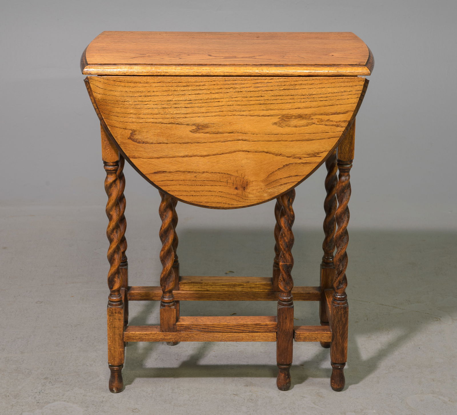 British Oak Barley Twist Drop Leaf Table c.1920's (1 of 3)
