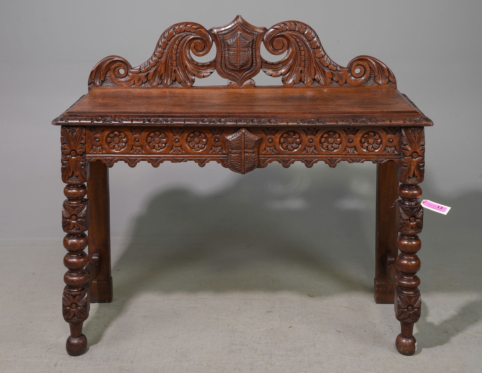 Tudor Style Finely Carved Oak Hall Table c.1920's (1 of 7)