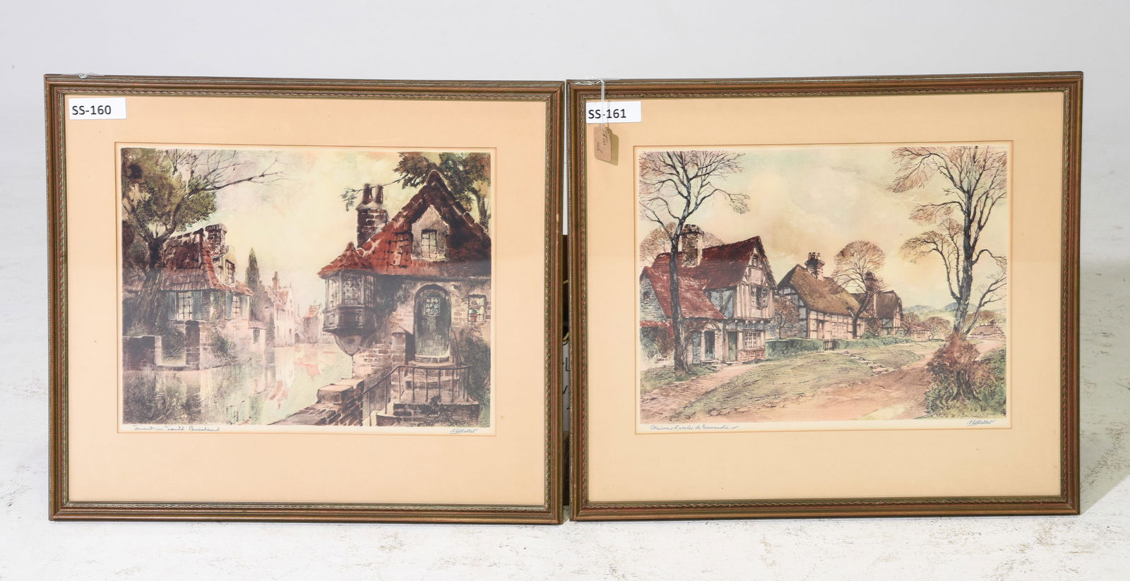 2 Framed Landscapes / Village Prints (1 of 8)