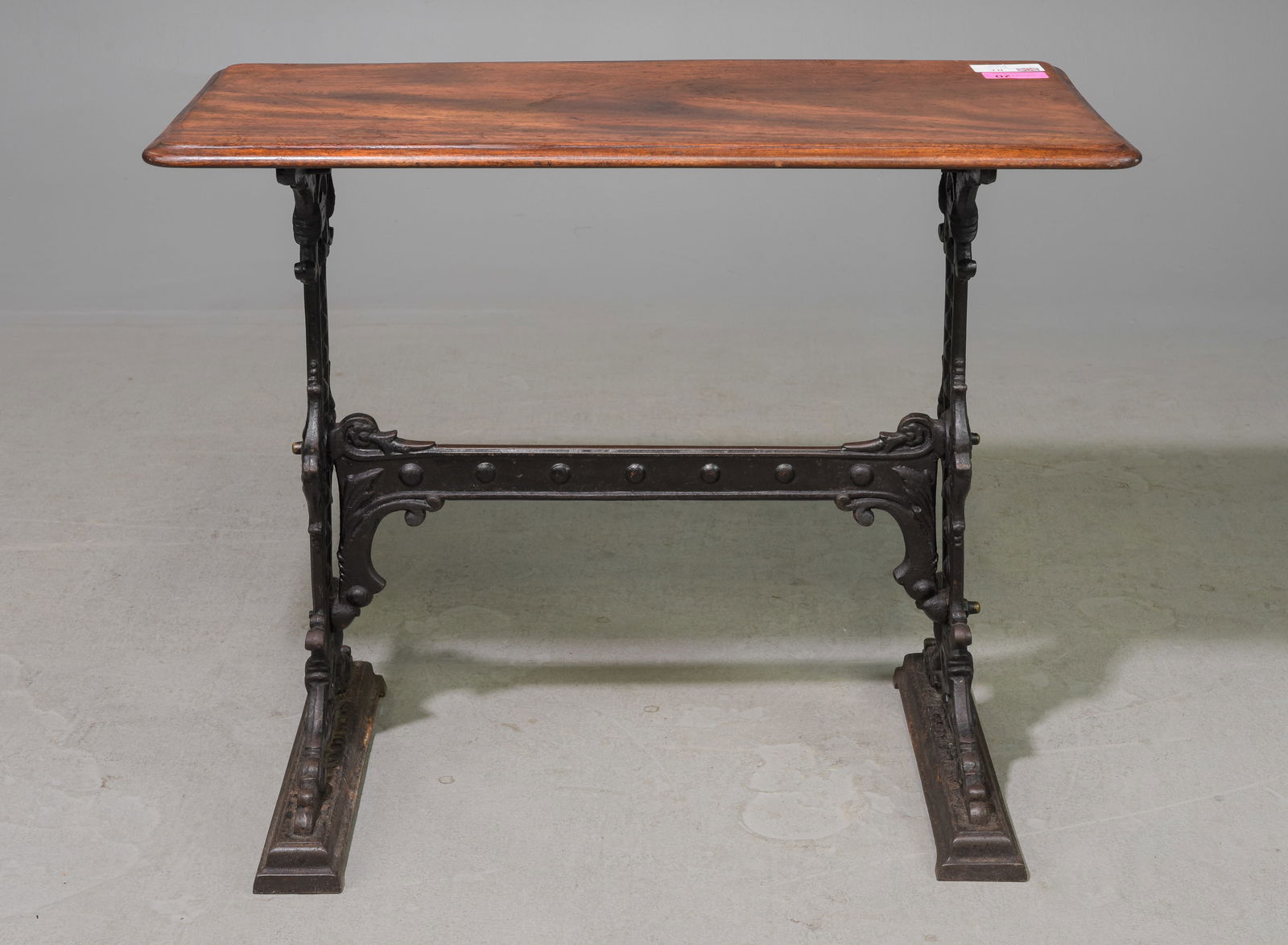 British Mahogany Top Iron Base Pub / Bistro Table (1 of 3)