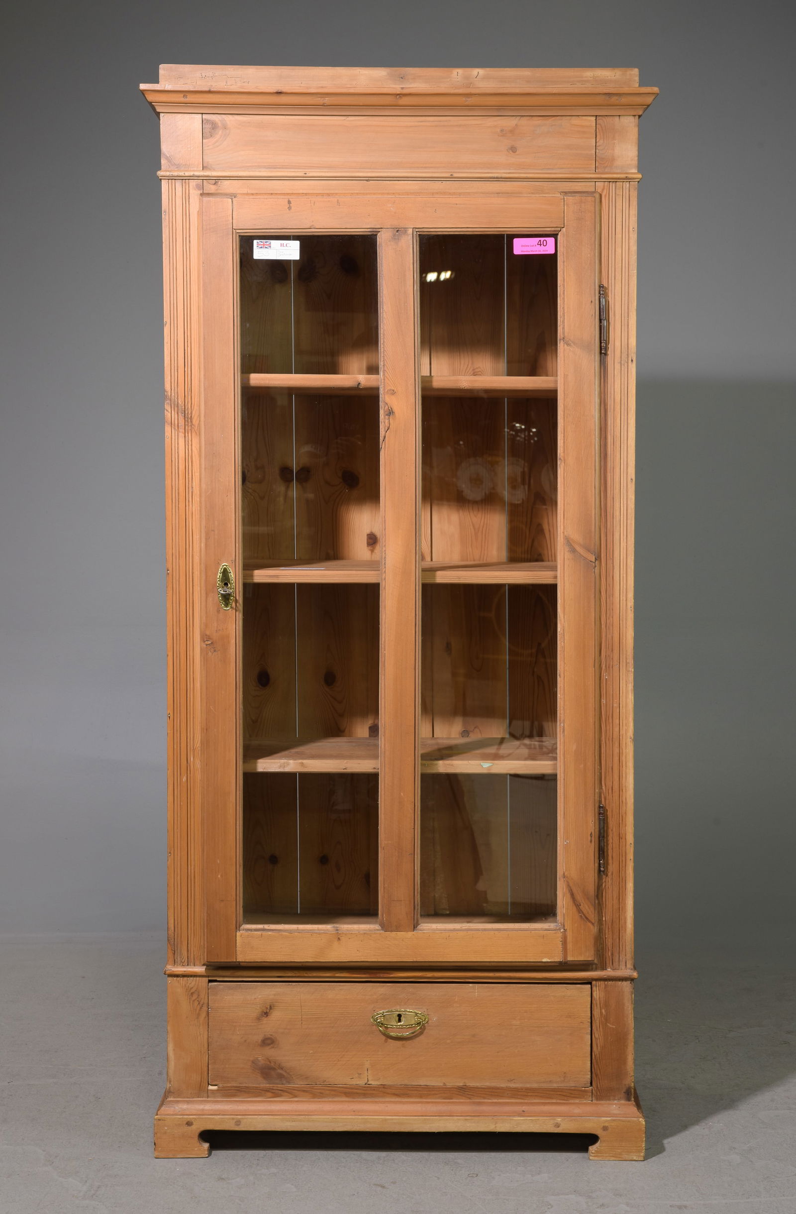 English Pine Double Door Bookcase / Cupboard (1 of 5)
