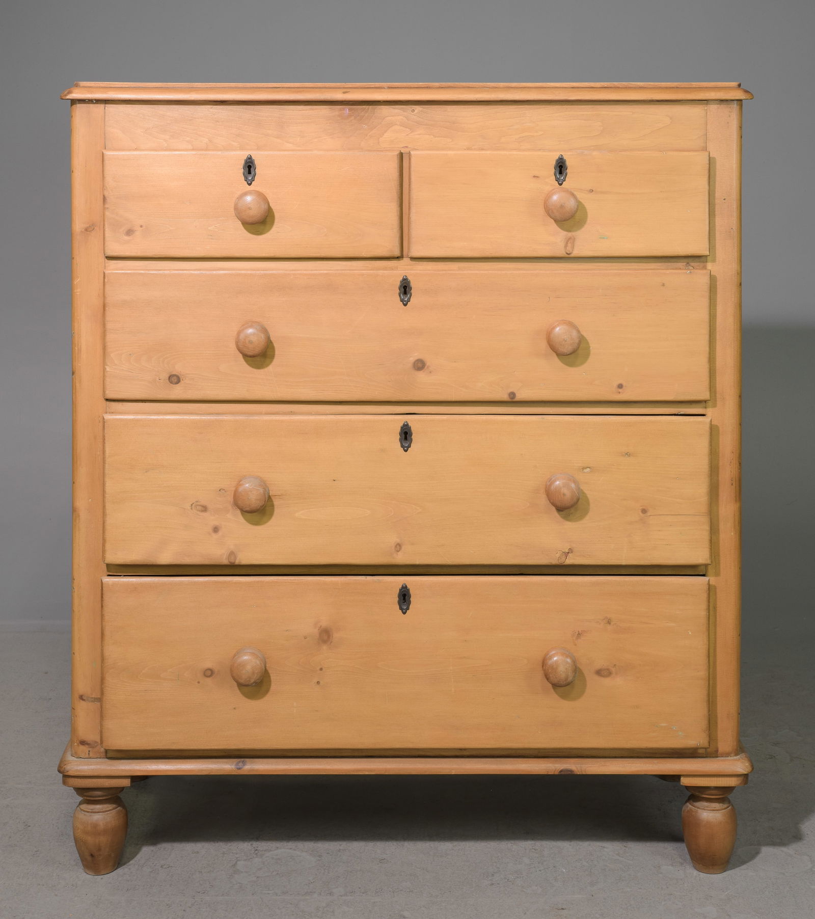 English Pine Tall Five Drawer Chest c.1930's-40's (1 of 5)