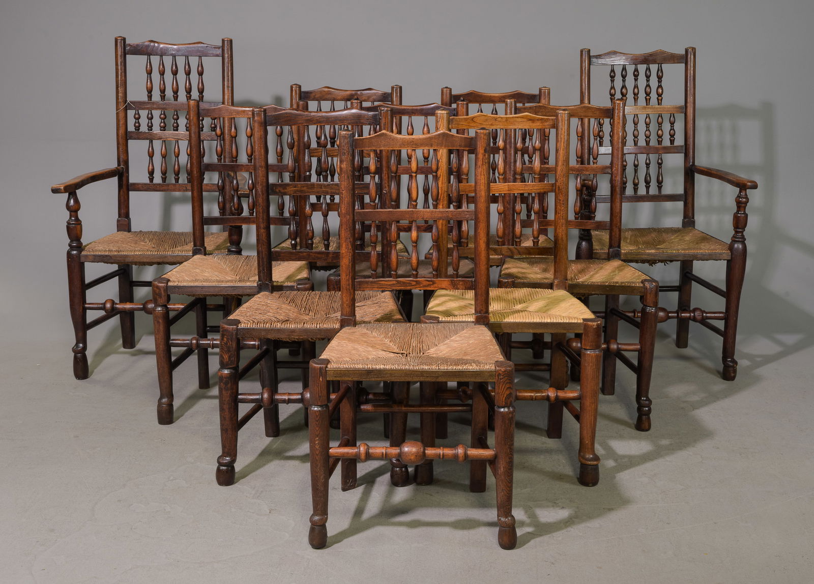 Ten 18th Century English Oak Spindle Chairs (1 of 5)