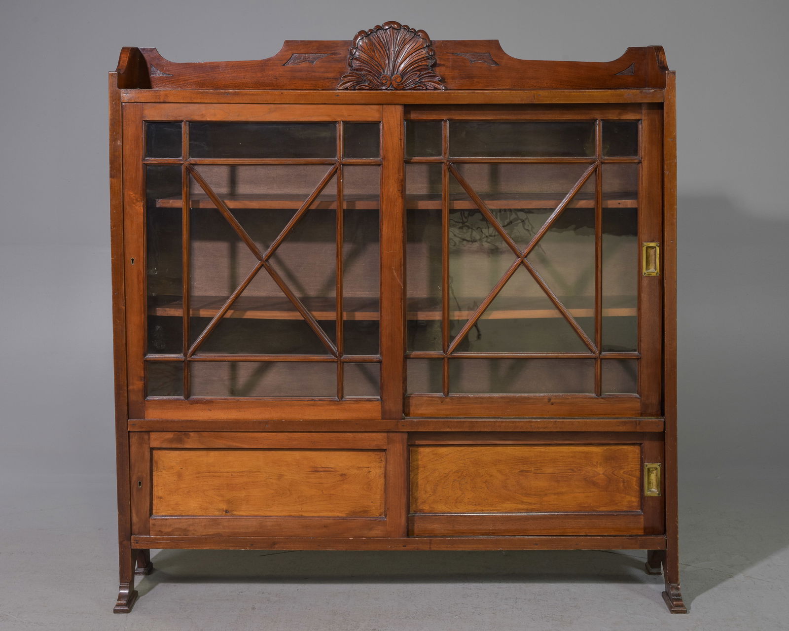 British Mahogany Sliding Door Bookcase / Cabinet (1 of 7)