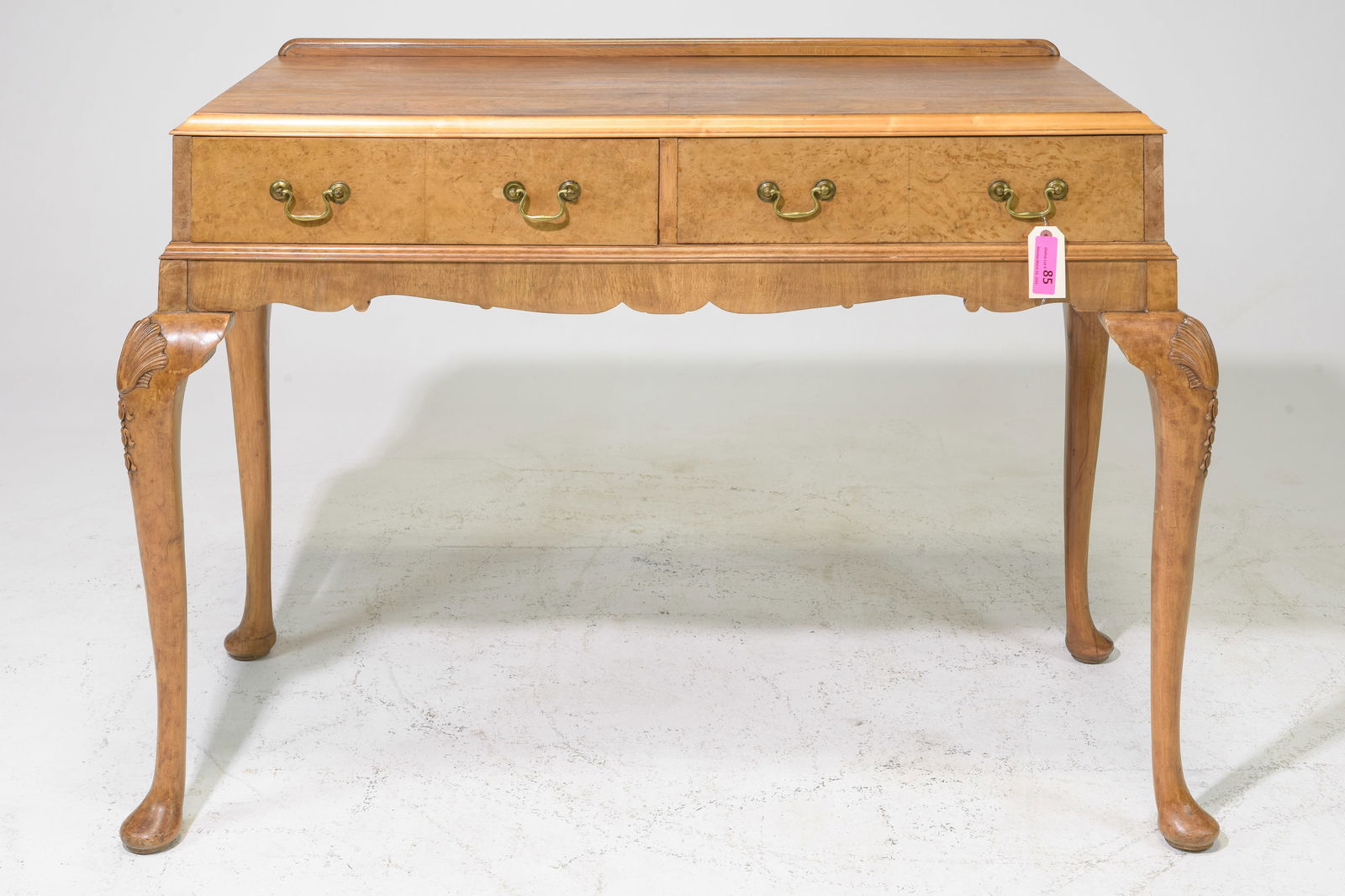 English Walnut Two Drawer Hall Table c1930's (1 of 5)