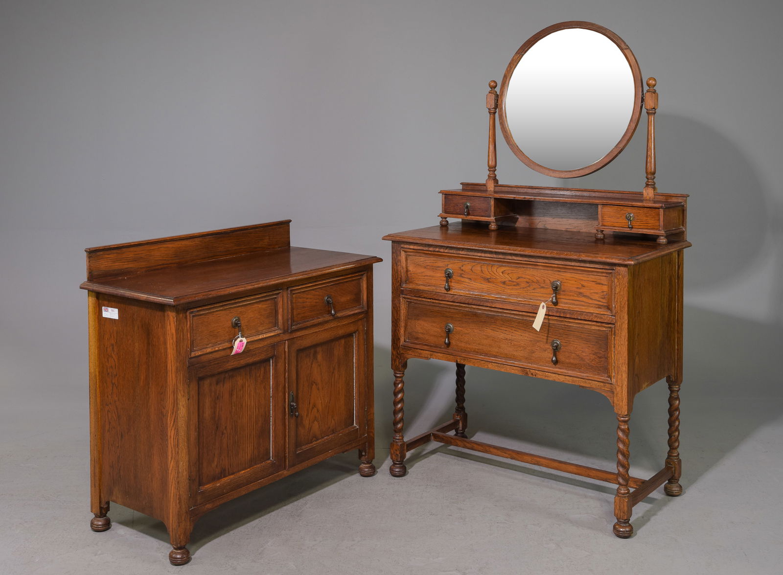 British Oak Barley Twist Dresser & Linen Chest (1 of 5)