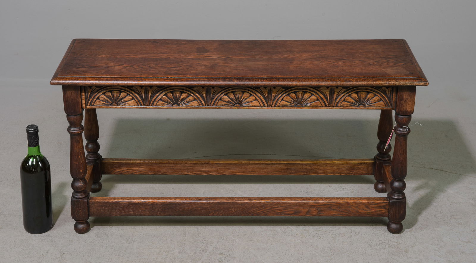 British Carved Oak Petite Bench / "Stool" c.1920's (1 of 3)