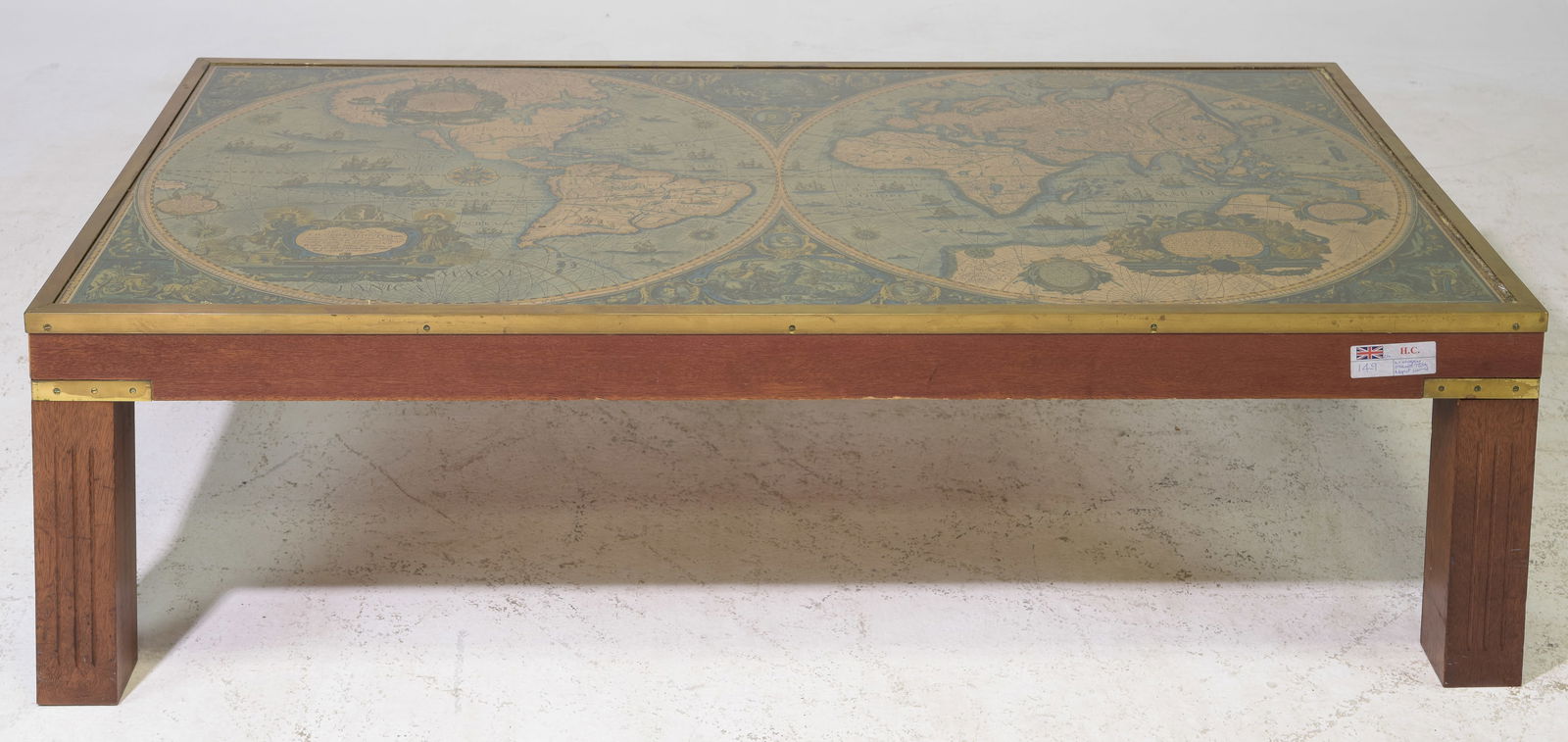 English Mahogany World Map Coffee Table c.1950's (1 of 5)