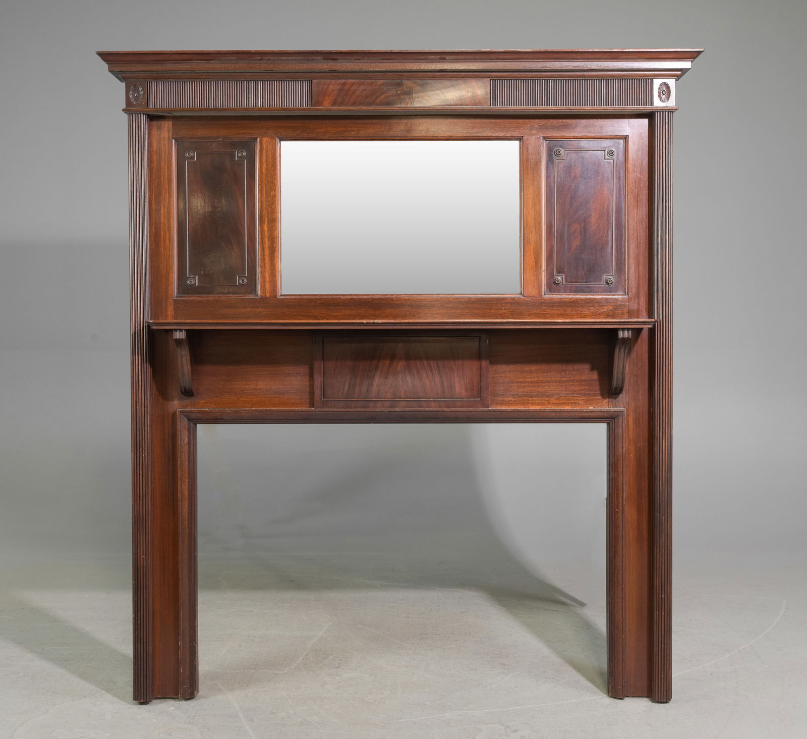 English Mahogany Mirror Back Mantle (1 of 5)
