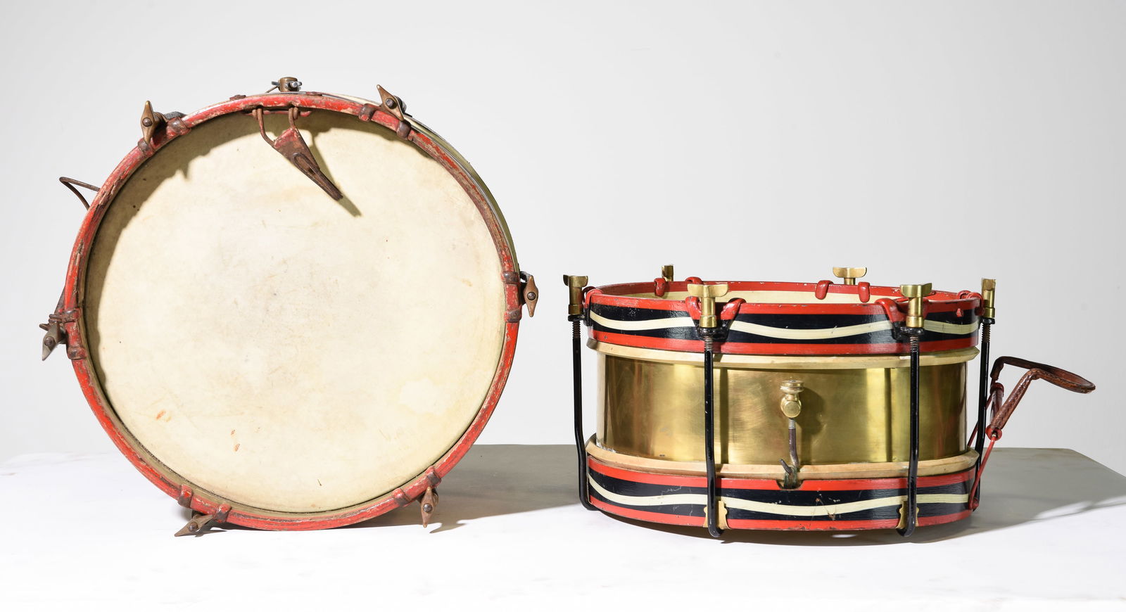 Pair Of Authentic British Military Drums C. 1900's (1 of 3)