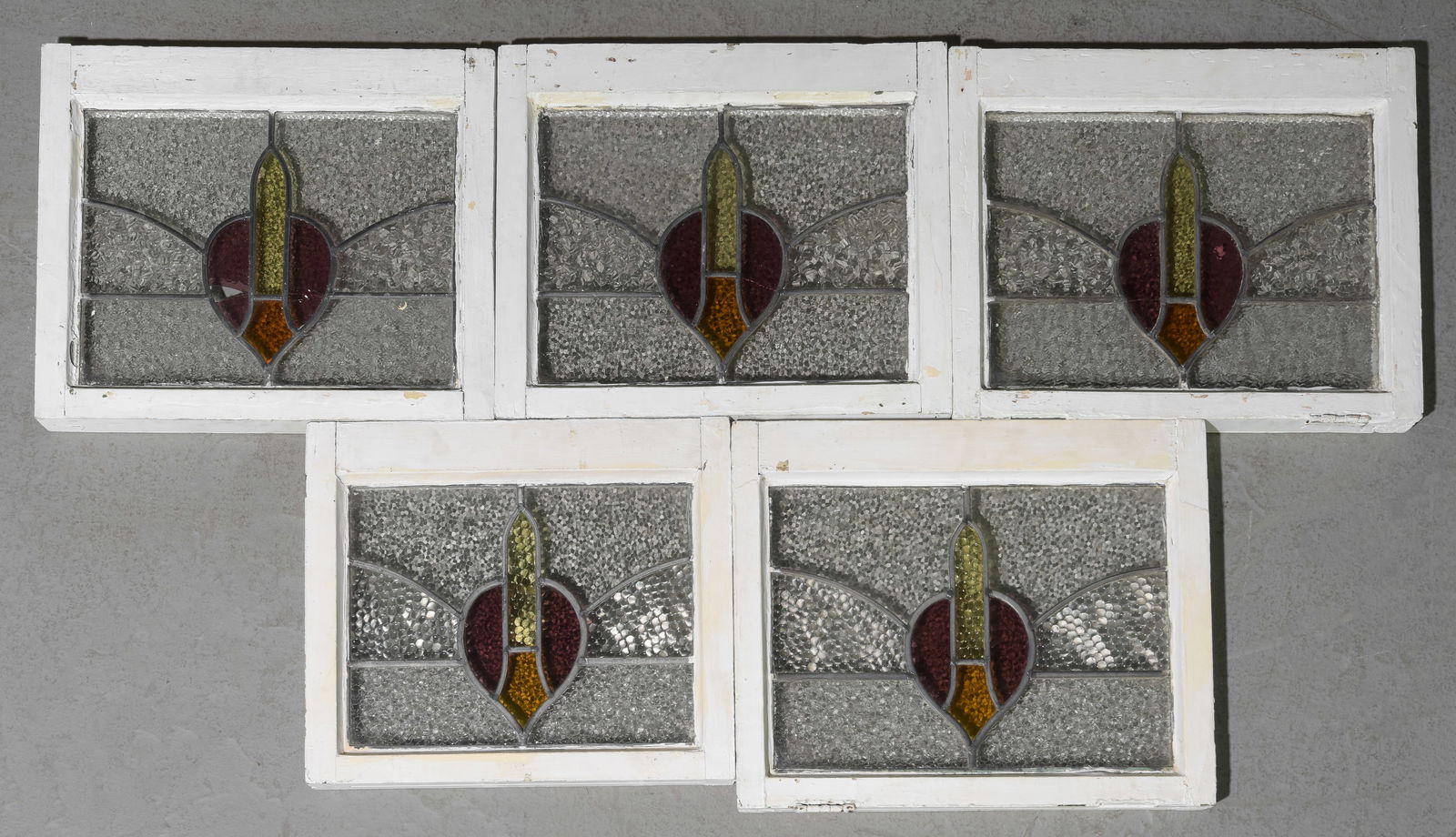 Five British Stained Leaded Glass Windows (1 of 4)