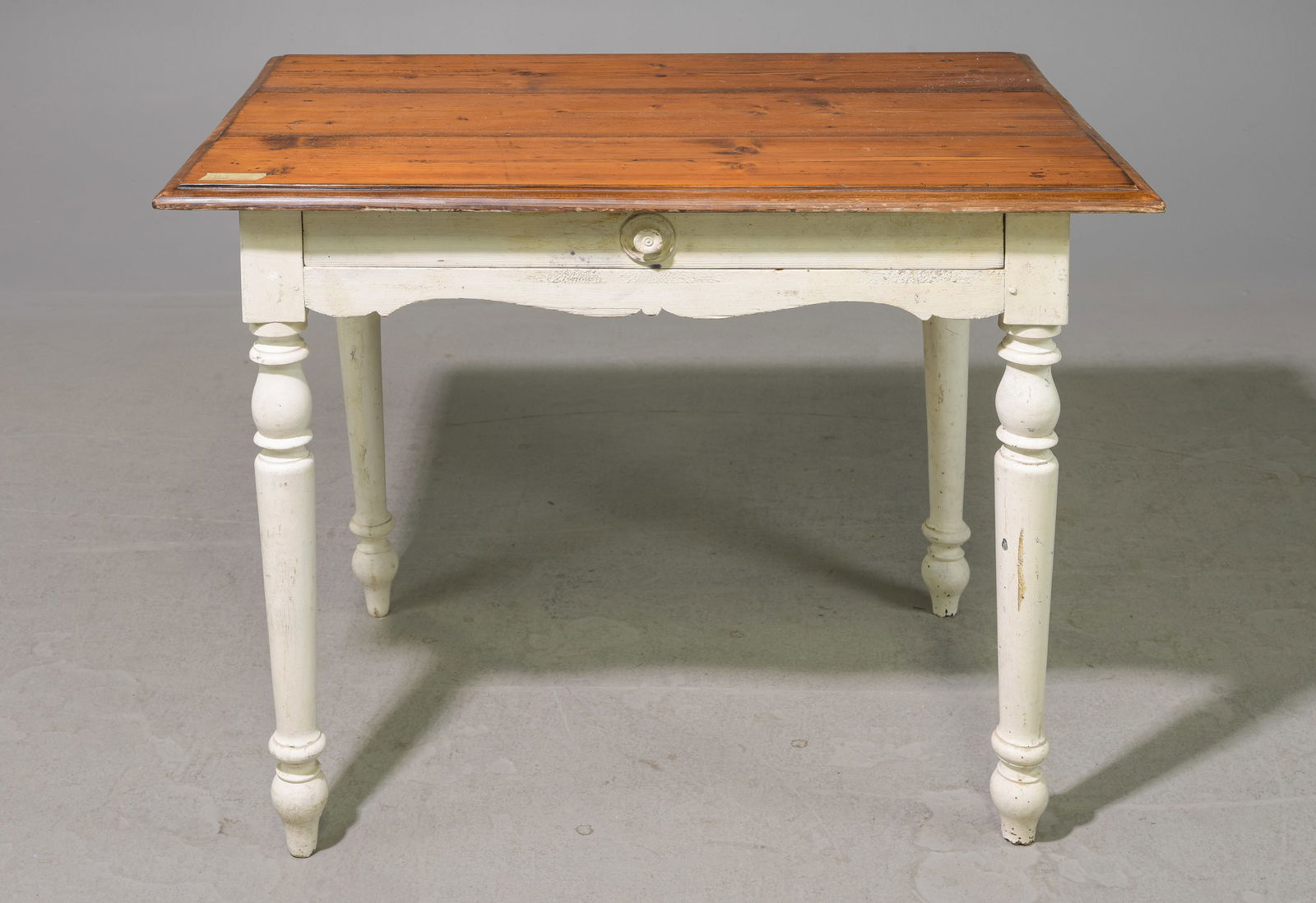 French Painted Base Pine Rustic Table (1 of 4)