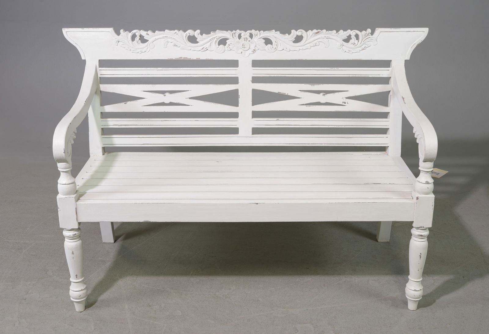 Painted Teak Garden / Hall Bench #2 (1 of 4)