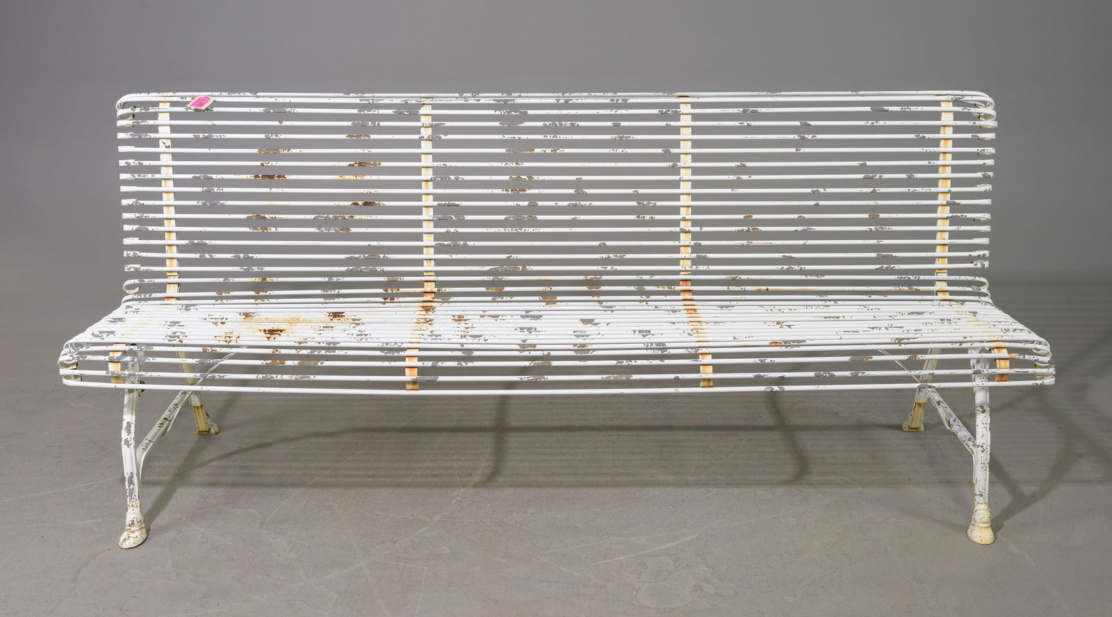 White Metal Large Garden / Patio Bench (1 of 4)