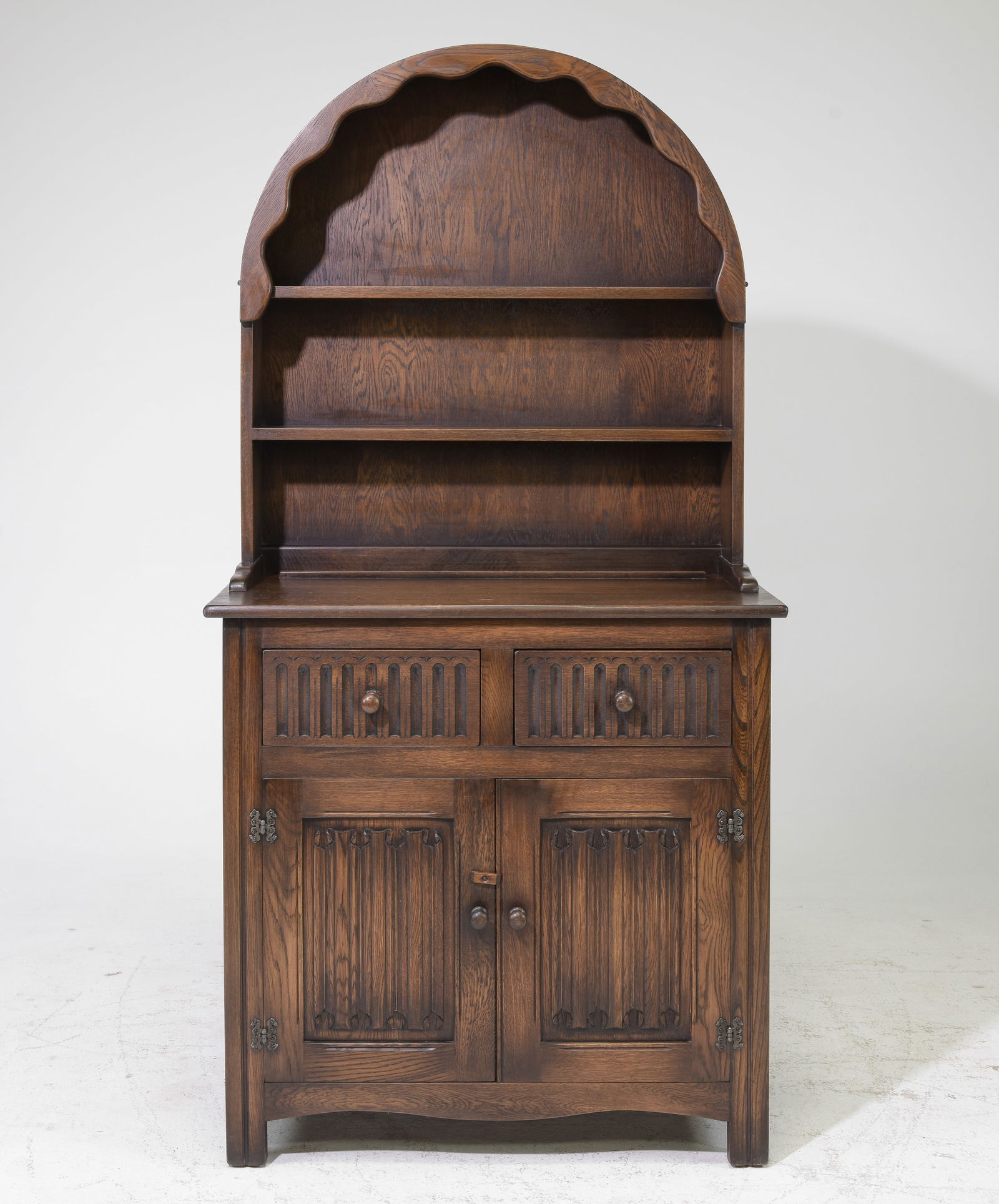 British Oak Dome Top Welch Dresser c.1930's (1 of 4)