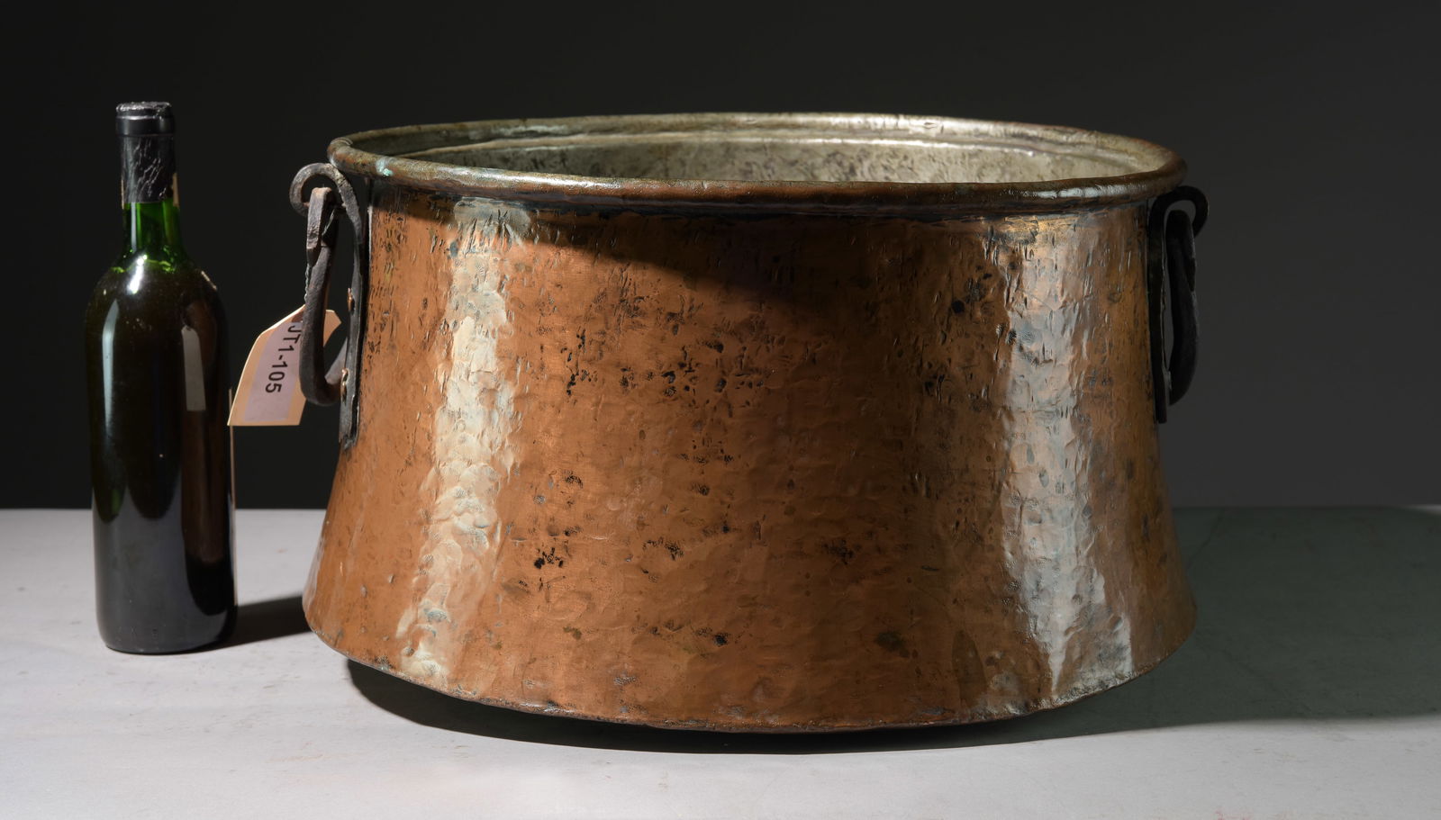French Large Copper Cauldron / Pot with Iron Handles (1 of 4)