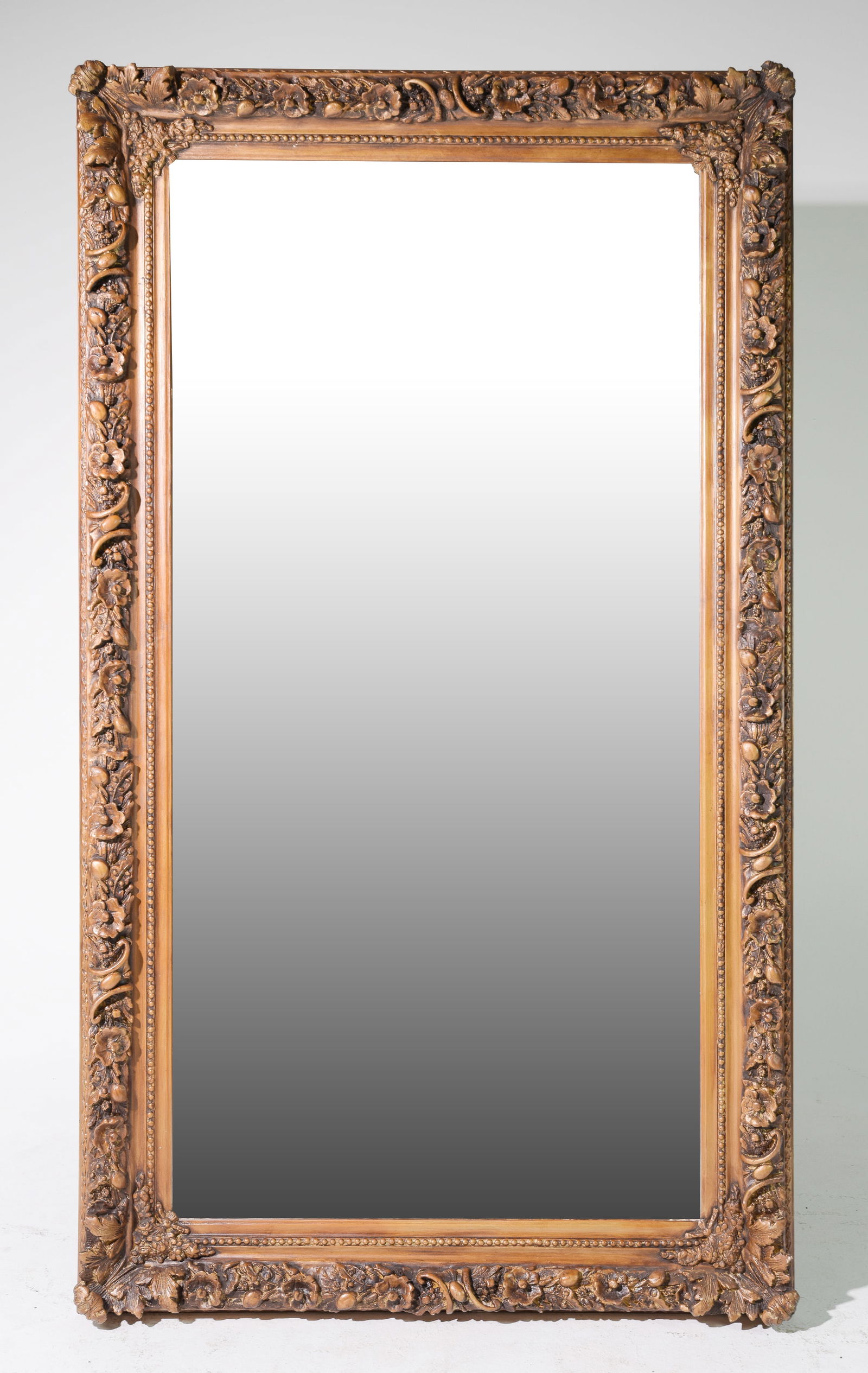 Large Gold Gilt Carved Beveled Mirror #1 (1 of 3)