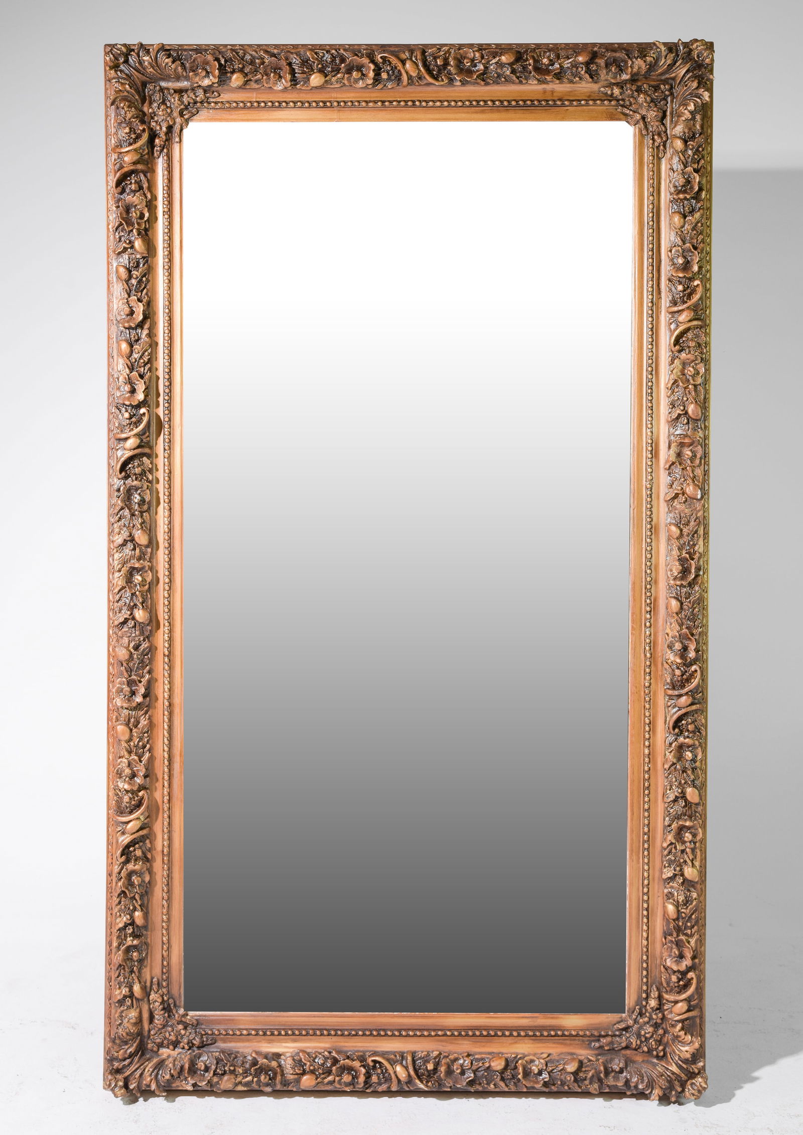 Large Gold Gilt Carved Beveled Mirror #2 (1 of 3)