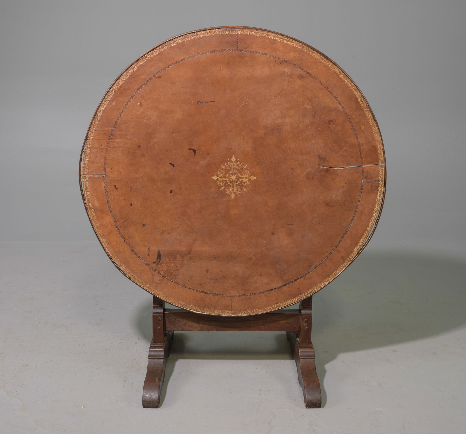 French Leather Top Vendange / Tilt Top Table (1 of 4)