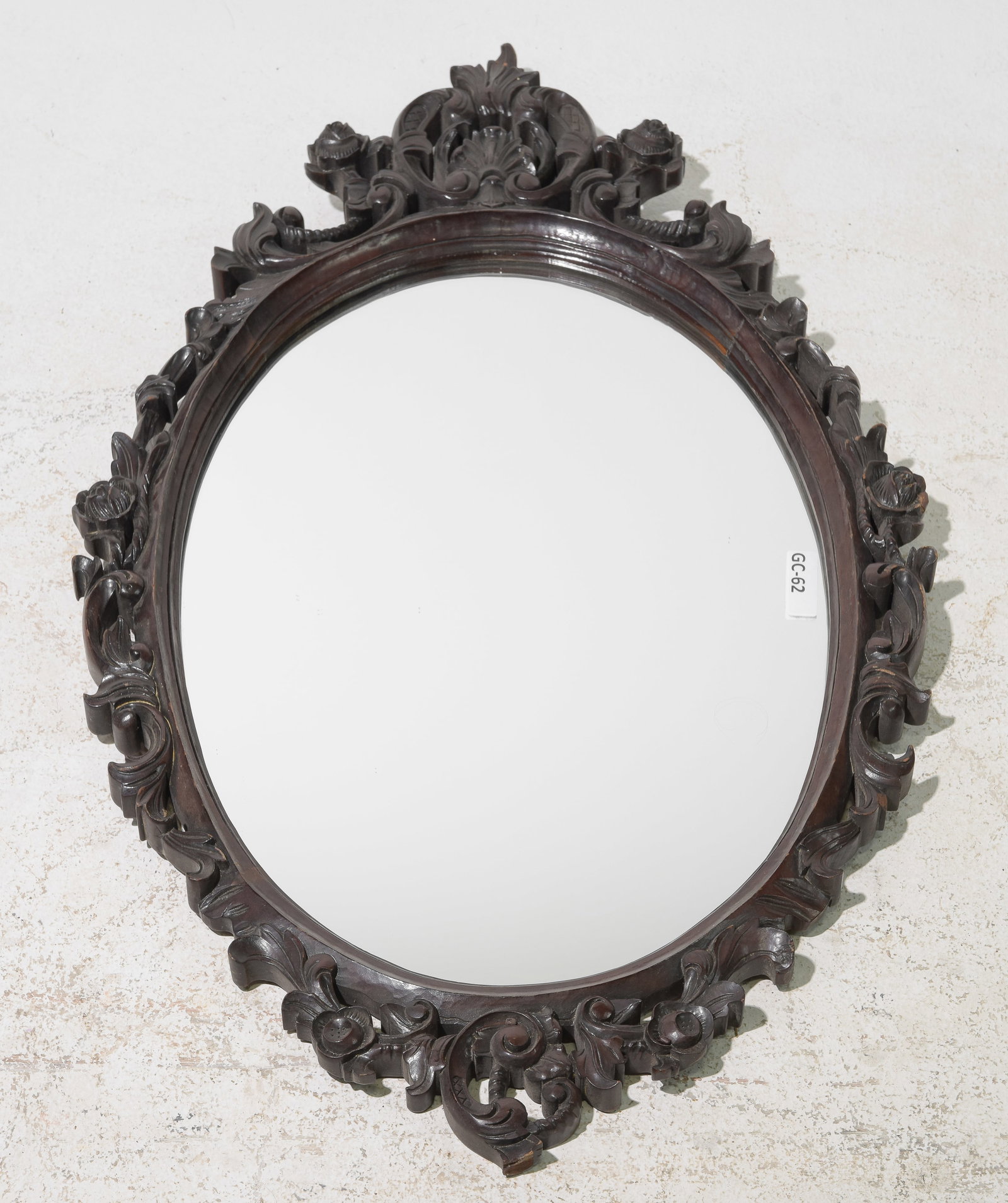 Victorian Carved Framed Oval Mirror (1 of 4)