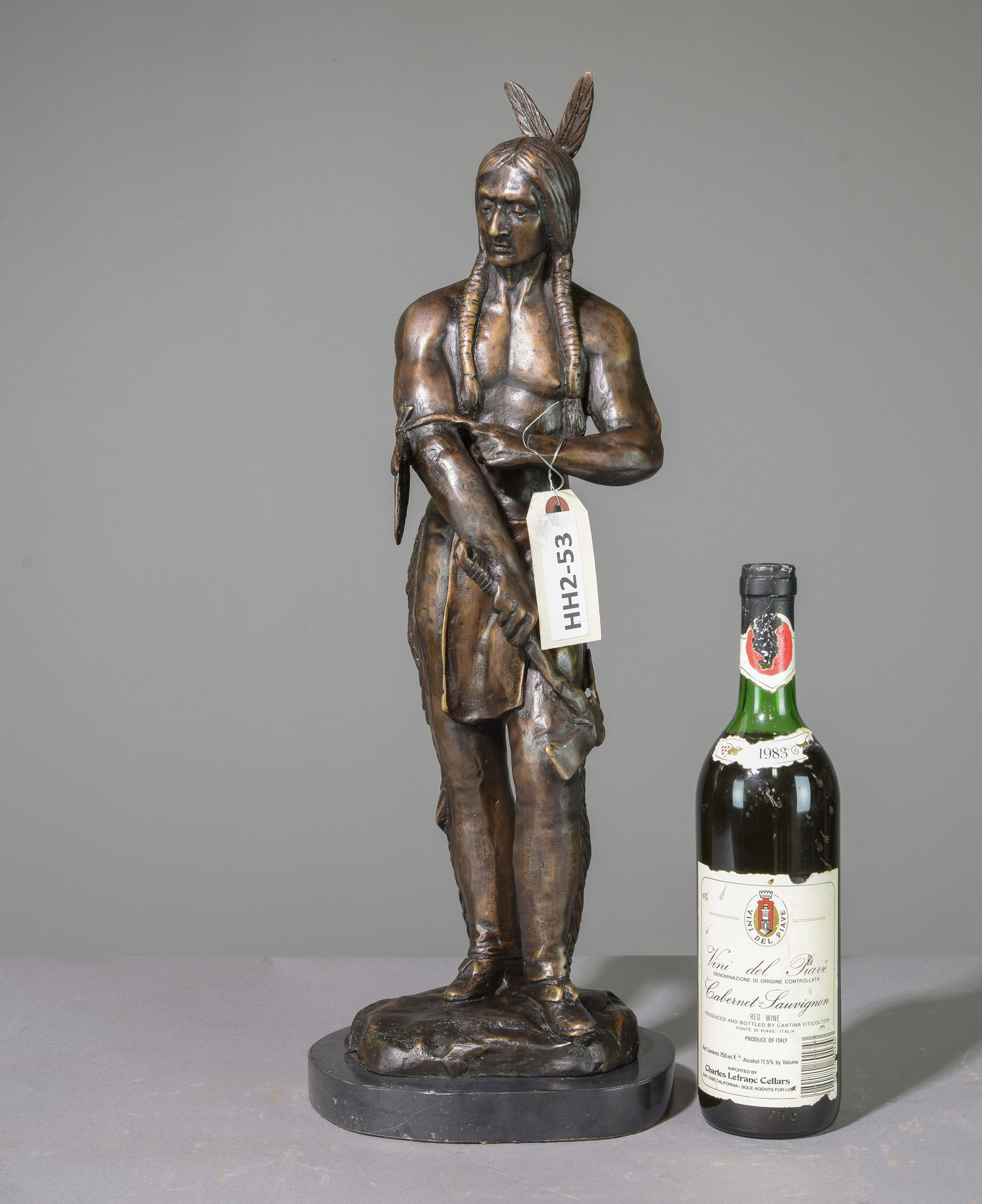 Cast Bronze Native American Figure (1 of 3)