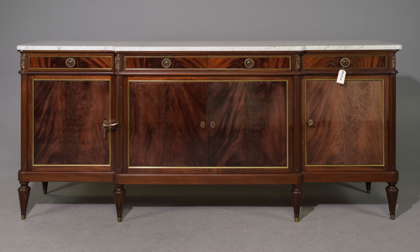 Louis XVI Style Marble Top Mahogany Sideboard (1 of 7)