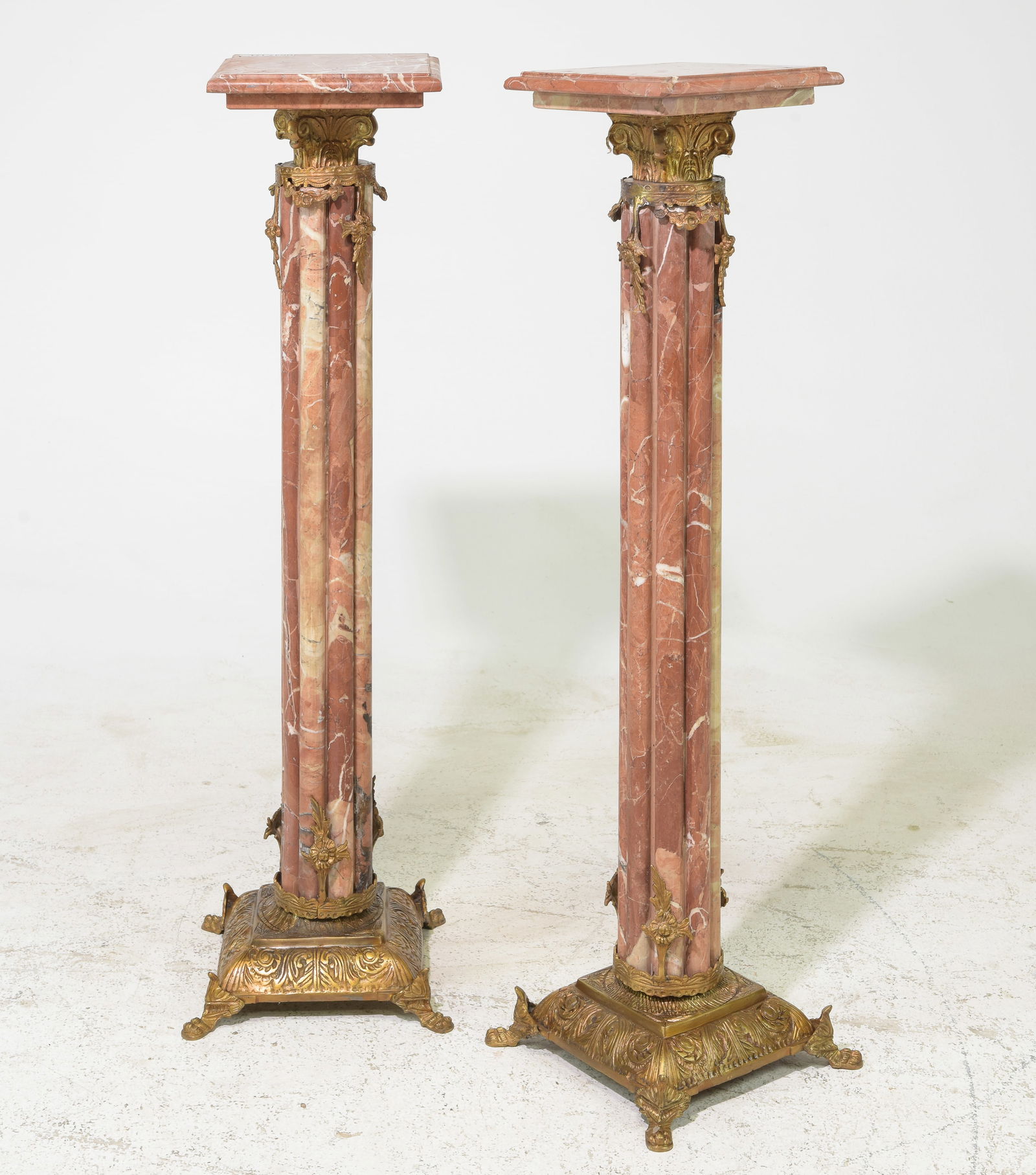 French Empire Style Red Marble Pedestals (1 of 6)