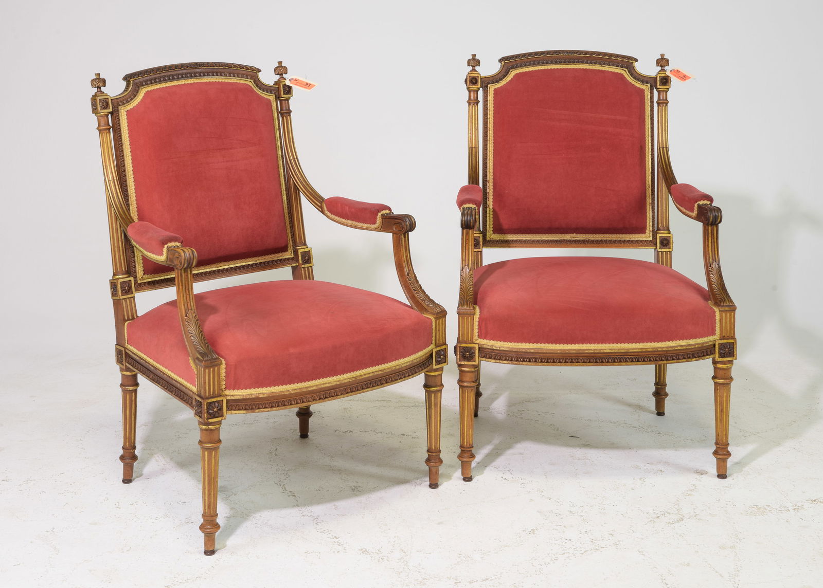 Pair of Louis XVI Style Walnut Arm Chairs #2 (1 of 5)