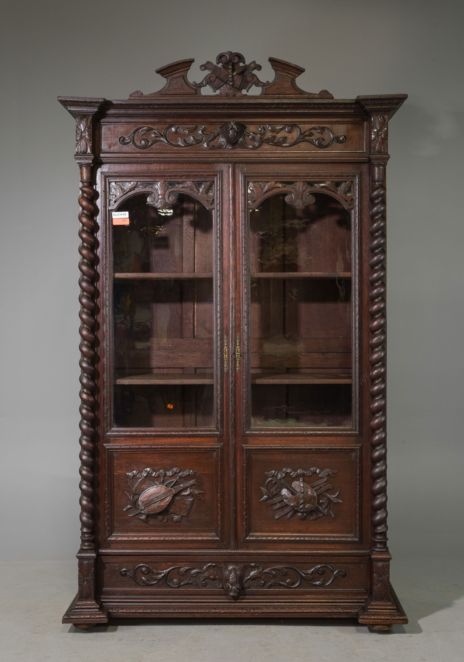 Louis XIII Style French Twist Bookcase / Cupboard (1 of 10)