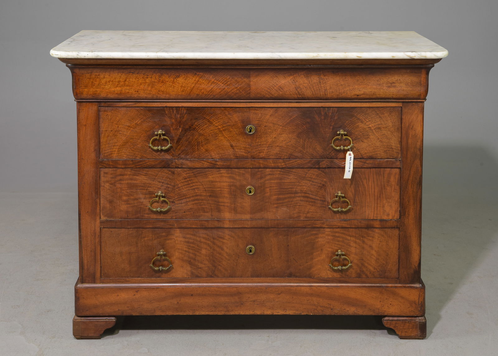 Louis Philippe White Marble Top Chest (1 of 7)