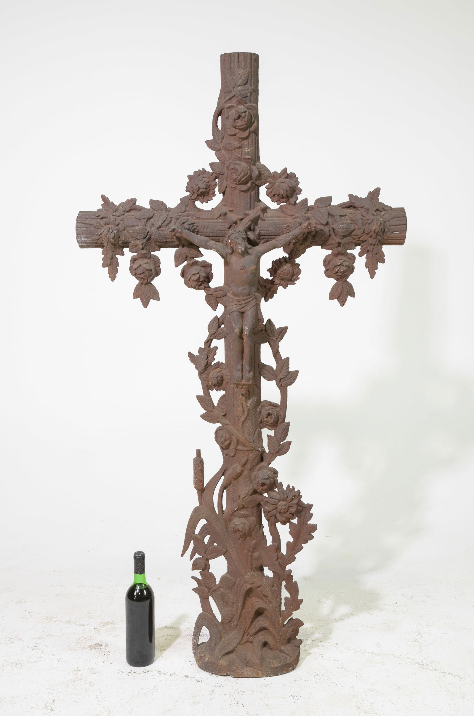 French Large Iron Tubular Crucifix (1 of 5)