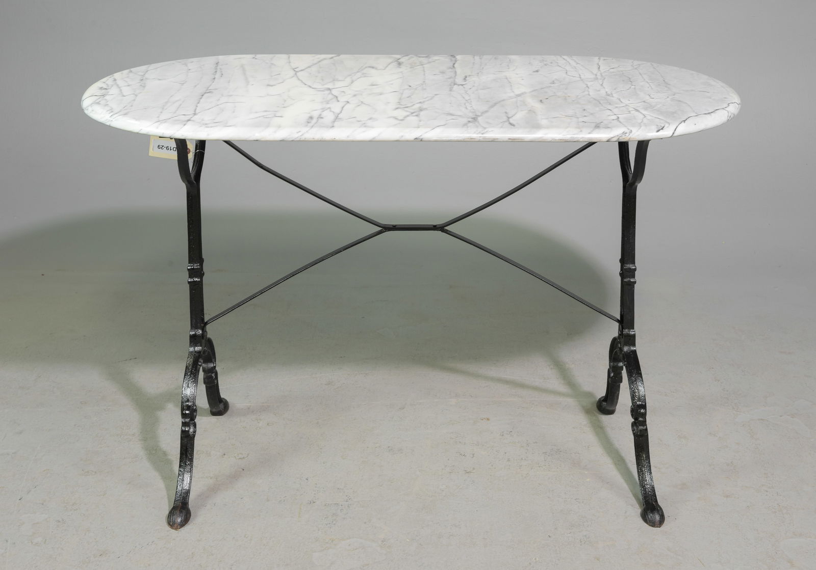 French White Marble Top Oval Pub / Bistro Table (1 of 4)