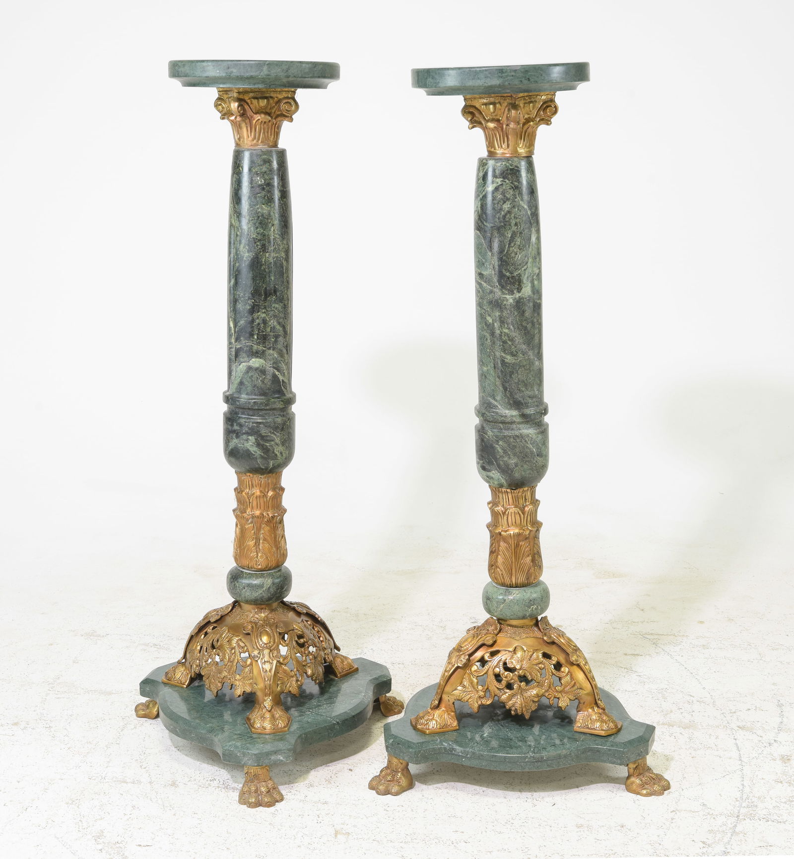 French Empire Style Green Marble Pedestals (1 of 5)