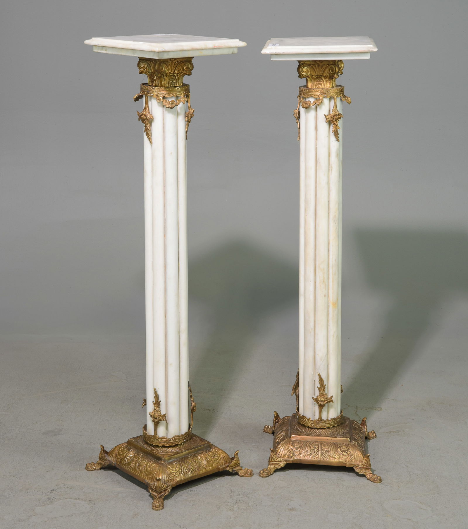 French Empire Style White Marble Pedestals (1 of 5)