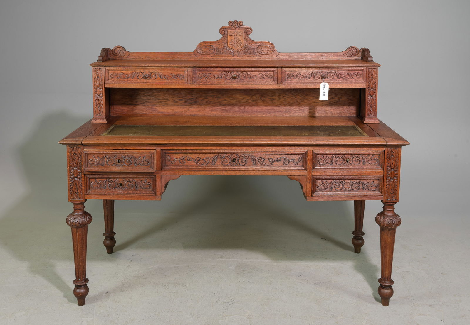 Henri II Style Oak Desk with Pull Out Surface (1 of 9)