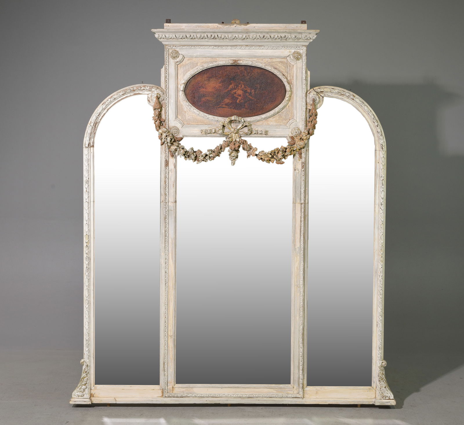French Large Painted Framed Beveled Mirror (1 of 6)