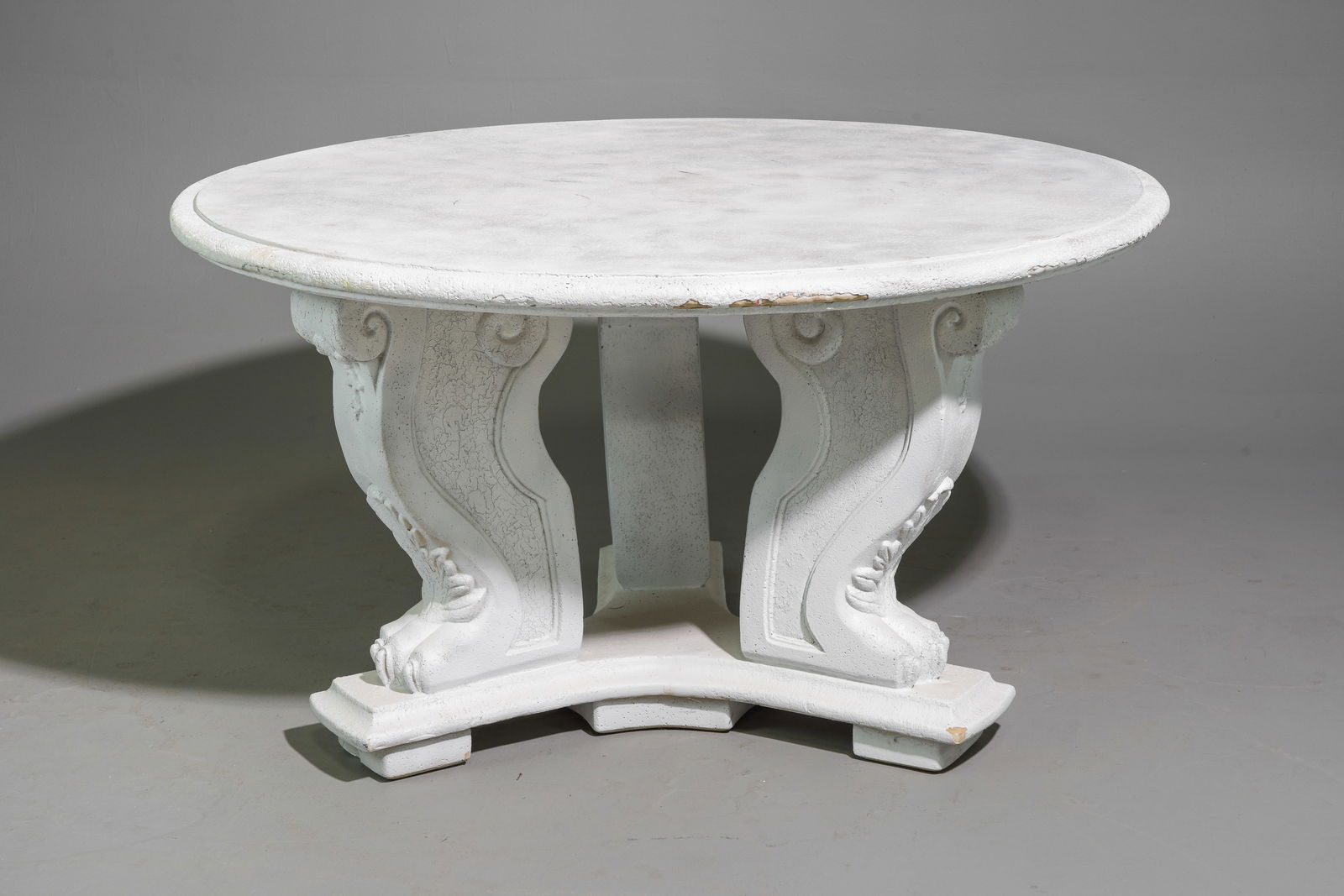Painted Round Claw Foot Pedestal Base Table (1 of 5)